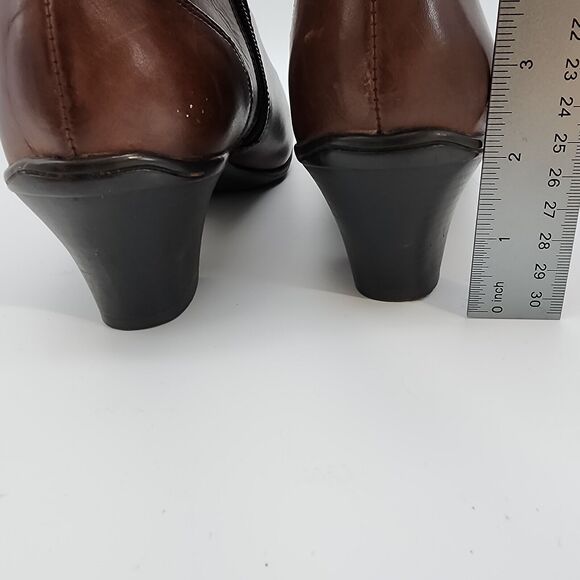 Earth Spirit Classics Fiona Ankle Boots Womens 10 Brown Leather Pleated Booties - Picture 12 of 12